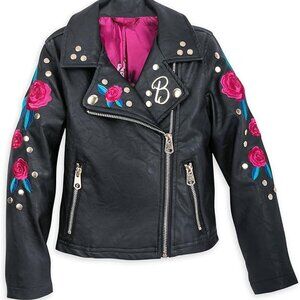 Disney Belle Simulated Leather Jacket for Girls - Beauty and The Beast Black